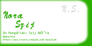 nora szij business card